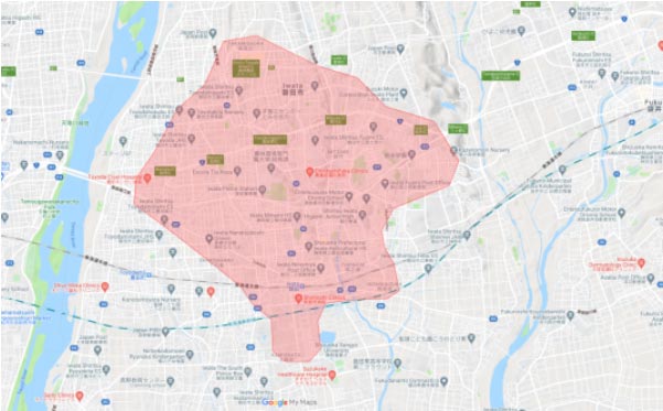 Uber Eats（ウーバーイーツ）磐田市エリア・配達マップ