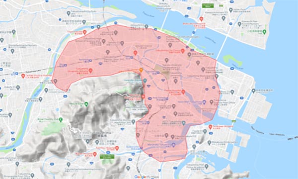 Uber Eats（ウーバーイーツ）徳島エリア・配達マップ