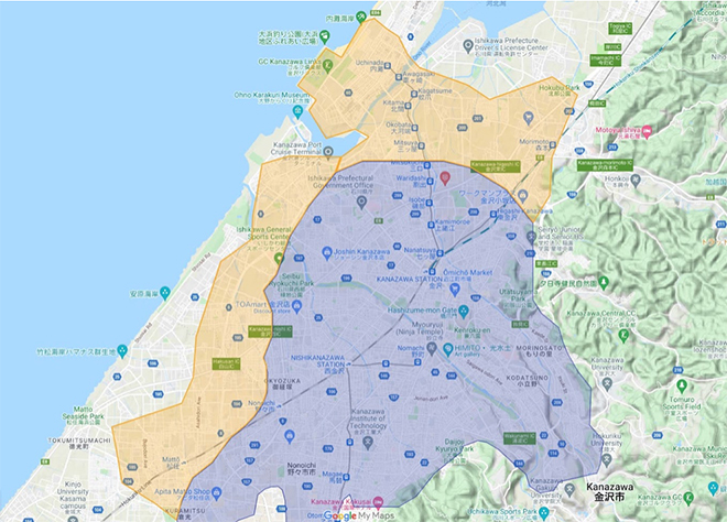 Uber Eats（ウーバーイーツ）石川県エリア・最新マップ